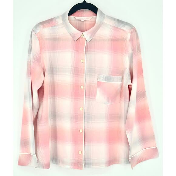 Victoria Secret Other - Victoria Secret long Sleeve Pink Plaid Sleepwear Shirt Womens Size M